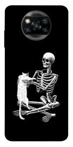Чехол Skeleton with cat для Xiaomi Poco X3 Pro