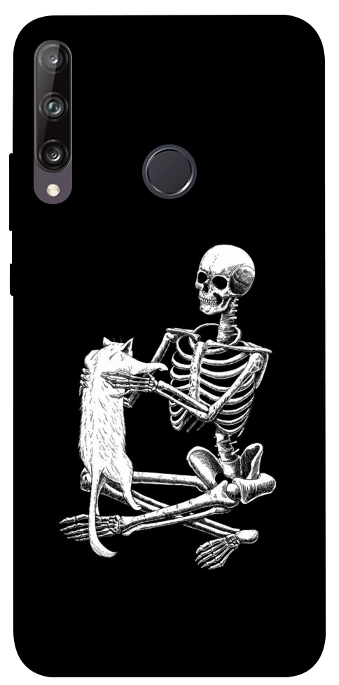 Чехол Skeleton with cat для Huawei P40 Lite E
