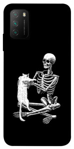 Чехол Skeleton with cat для Xiaomi Poco M3