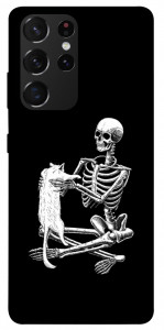 Чехол Skeleton with cat для Galaxy S21 Ultra