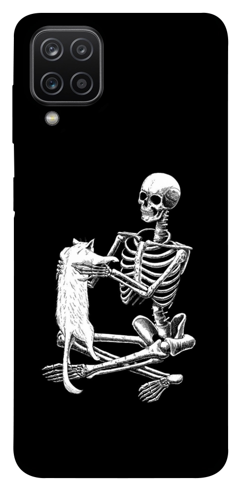 Чохол Skeleton with cat для Galaxy A12