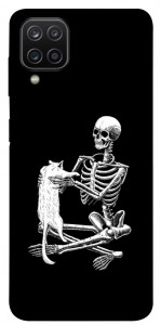 Чохол Skeleton with cat для Galaxy A12