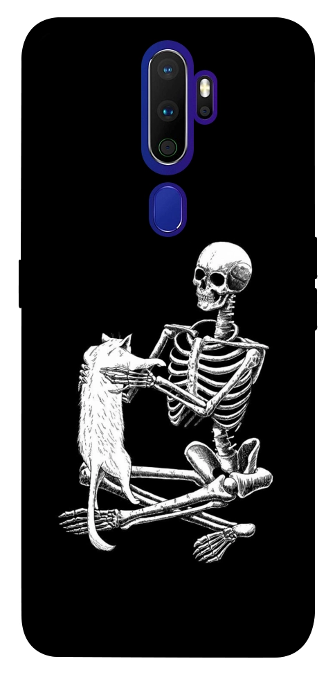 Чохол Skeleton with cat для Oppo A9 (2020)