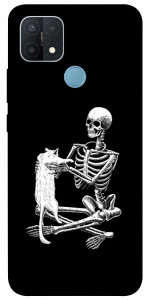Чехол Skeleton with cat для Oppo A15s
