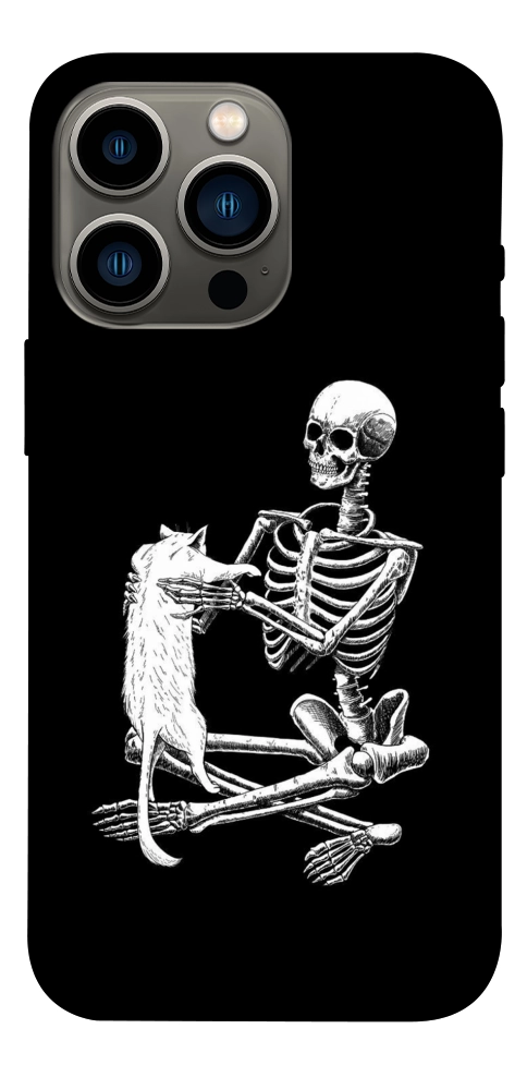 Чохол Skeleton with cat для iPhone 13 Pro