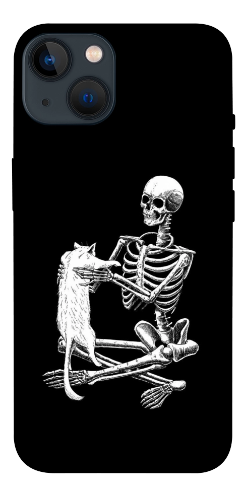 Чехол Skeleton with cat для iPhone 13