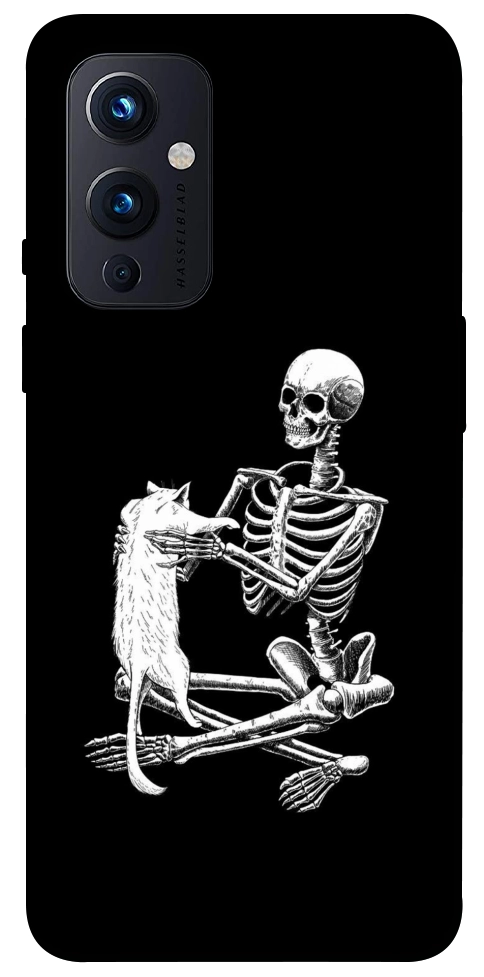 Чехол Skeleton with cat для OnePlus 9