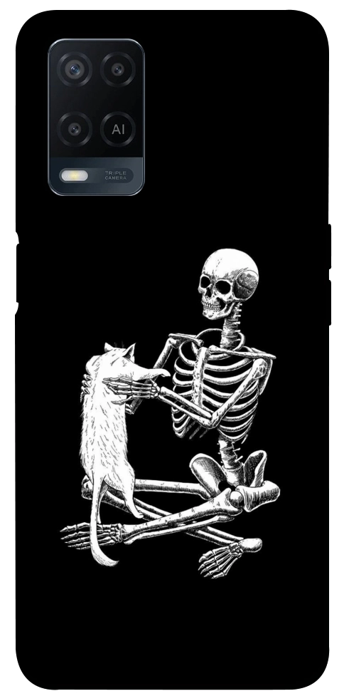 Чехол Skeleton with cat для Oppo A54 4G