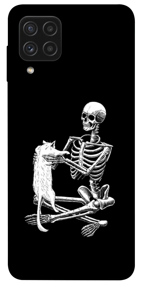 Чохол Skeleton with cat для Galaxy A22 4G