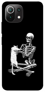 Чохол Skeleton with cat для Xiaomi Mi 11 Lite