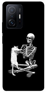 Чохол Skeleton with cat для Xiaomi 11T