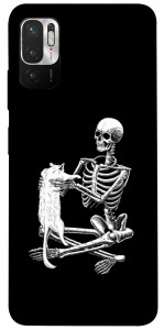 Чохол Skeleton with cat для Xiaomi Redmi Note 10 5G