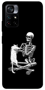 Чехол Skeleton with cat для Xiaomi Poco M4 Pro 5G