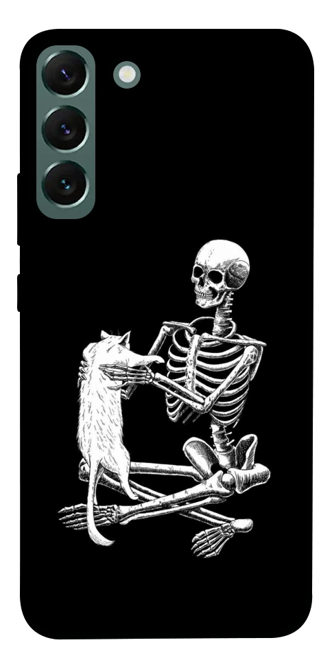 Чохол Skeleton with cat для Galaxy S22+
