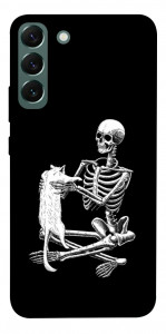 Чохол Skeleton with cat для Galaxy S22+