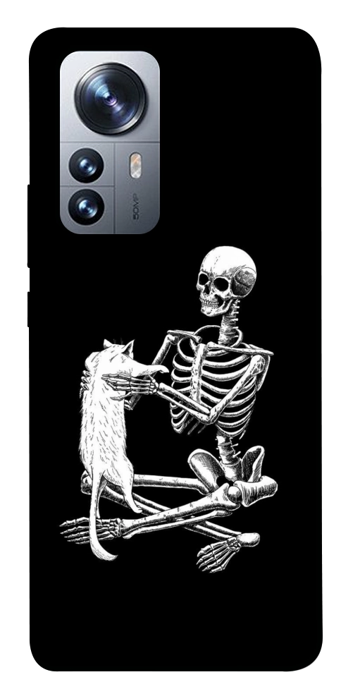 Чехол Skeleton with cat для Xiaomi 12