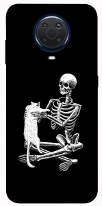 Чехол Skeleton with cat для Nokia G10