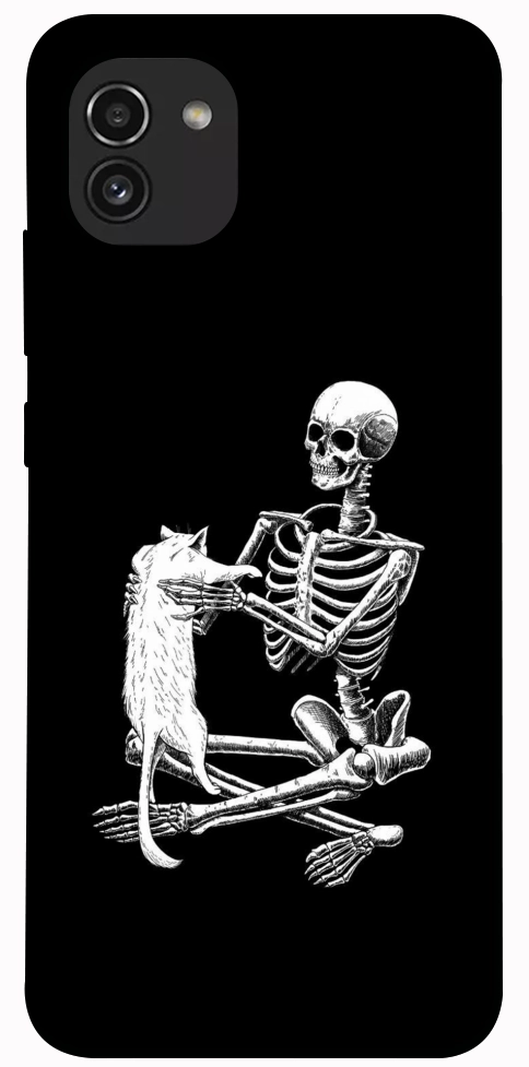 Чехол Skeleton with cat для Galaxy A03