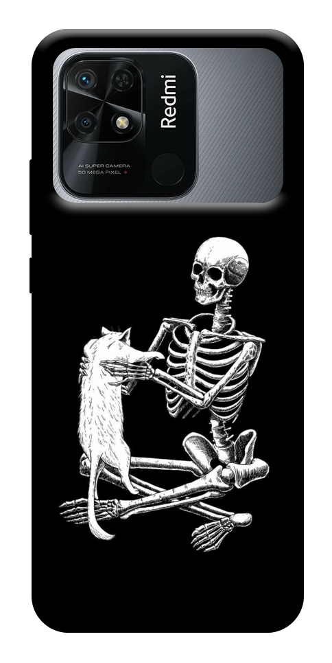 Чохол Skeleton with cat для Xiaomi Redmi 10C