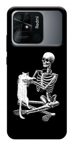 Чехол Skeleton with cat для Xiaomi Redmi 10C