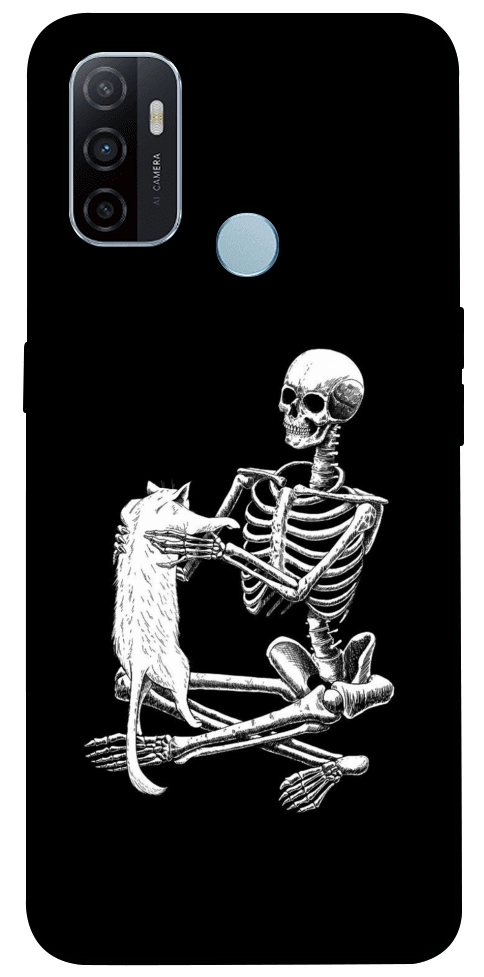 Чехол Skeleton with cat для Oppo A32