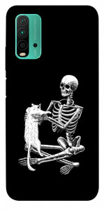Чохол Skeleton with cat для Xiaomi Redmi Note 9 4G