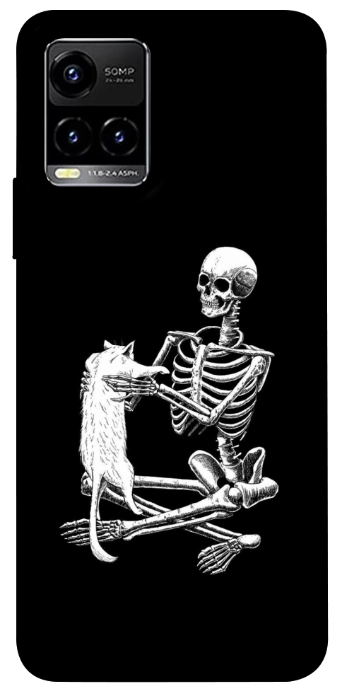 Чохол Skeleton with cat для Vivo Y33s