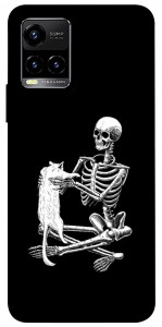 Чехол Skeleton with cat для Vivo Y21