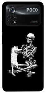 Чехол Skeleton with cat для Xiaomi Poco X4 Pro