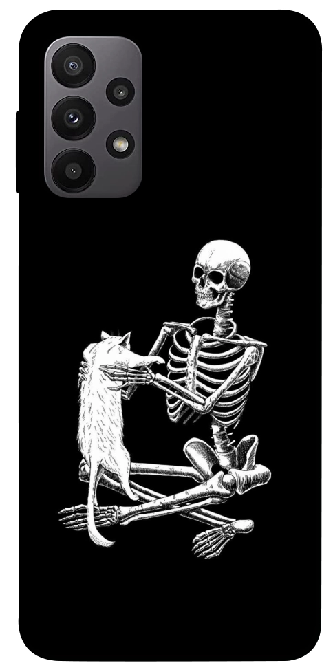 Чохол Skeleton with cat для Galaxy A23