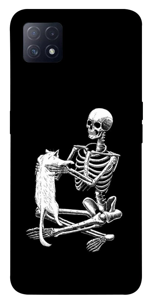 Чохол Skeleton with cat для Oppo A73 5G