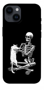 Чохол Skeleton with cat для iPhone 14
