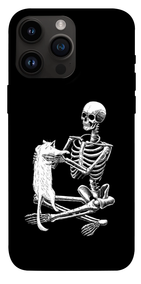 Чехол Skeleton with cat для iPhone 14 Pro Max