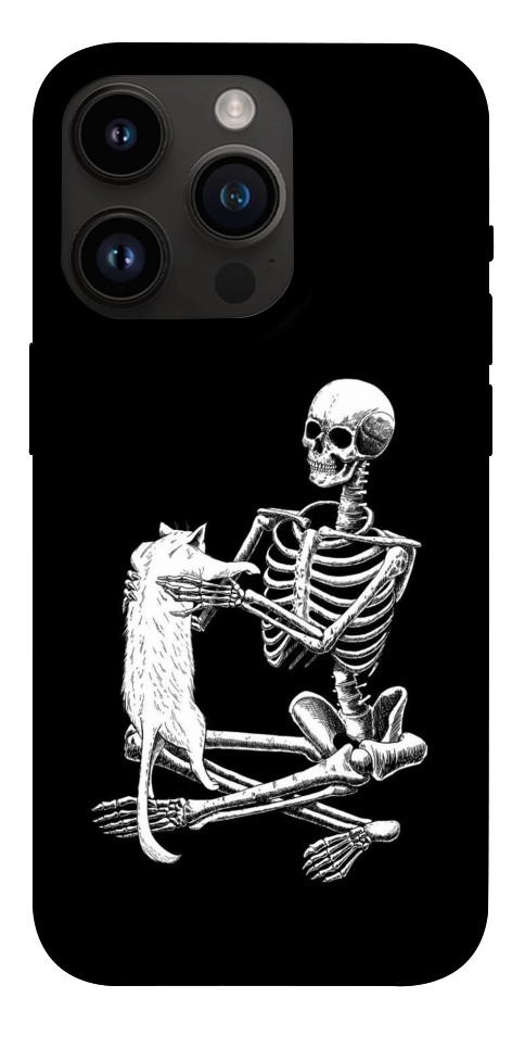 Чехол Skeleton with cat для iPhone 14 Pro