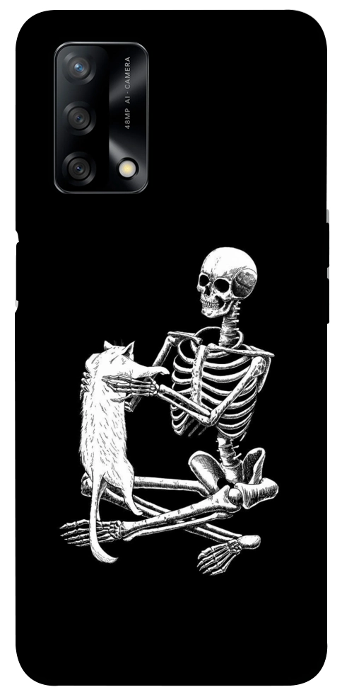 Чехол Skeleton with cat для Oppo F19