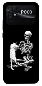 Чохол Skeleton with cat для Xiaomi Poco C40