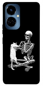 Чохол Skeleton with cat для TECNO Camon 19 Pro (CI8n)