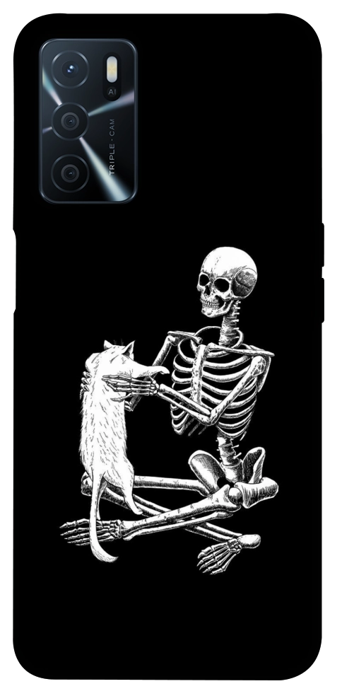 Чехол Skeleton with cat для Oppo A54s