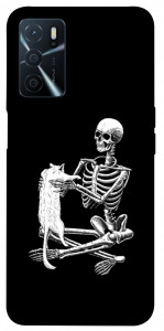 Чохол Skeleton with cat для Oppo A54s