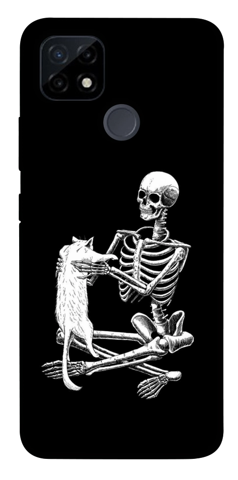 Чохол Skeleton with cat для Realme C25Y