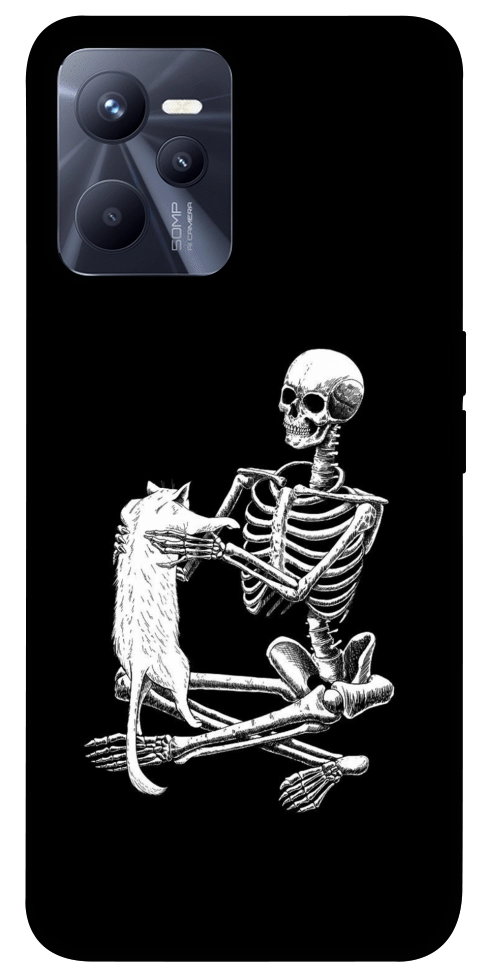 Чохол Skeleton with cat для Realme C35