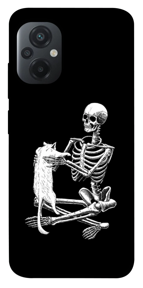 Чохол Skeleton with cat для Xiaomi Poco M5