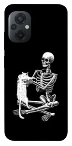 Чохол Skeleton with cat для Xiaomi Poco M5