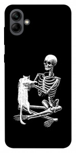 Чохол Skeleton with cat для Galaxy A04