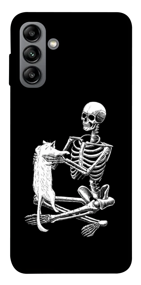 Чохол Skeleton with cat для Galaxy A04s