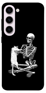 Чохол Skeleton with cat для Galaxy S23+