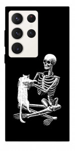 Чохол Skeleton with cat для Galaxy S23 Ultra