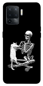 Чехол Skeleton with cat для Oppo Reno 5 Lite