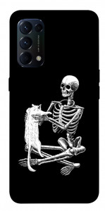 Чохол Skeleton with cat для Oppo Reno 5 4G