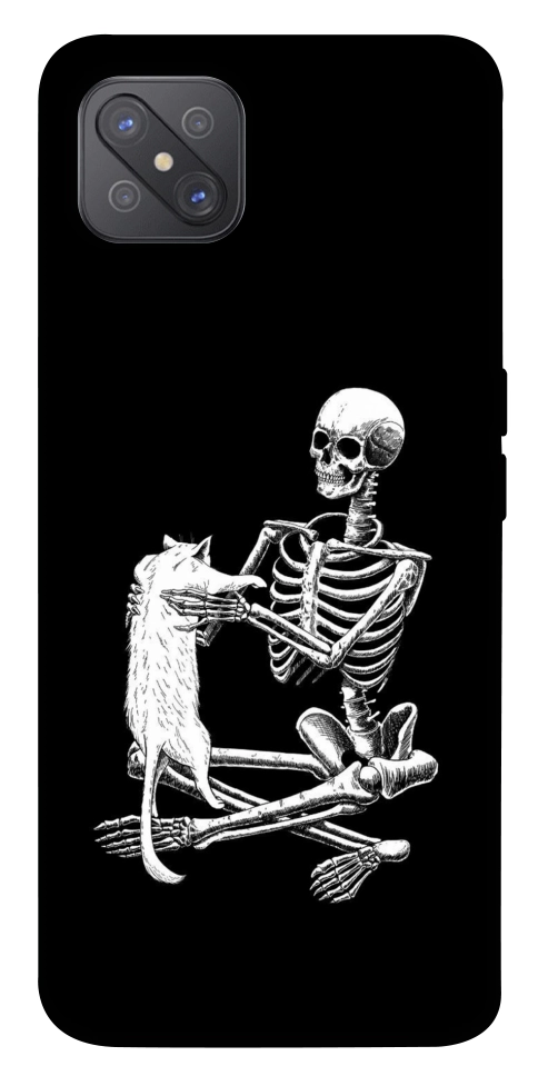 Чехол Skeleton with cat для Oppo A92s